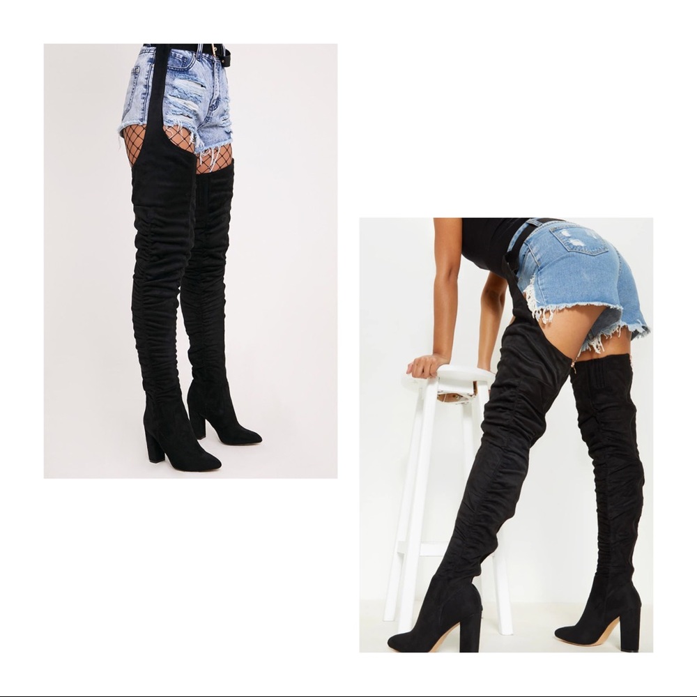 Thigh High Boot Heels with Belt